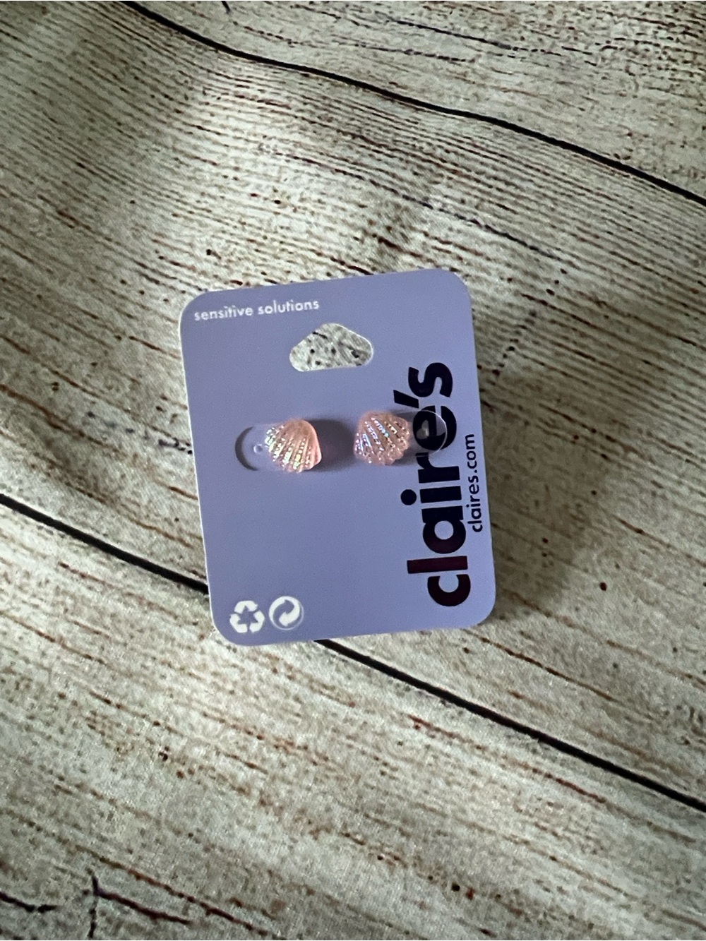 Claire's Pink Shell Stud Earrings